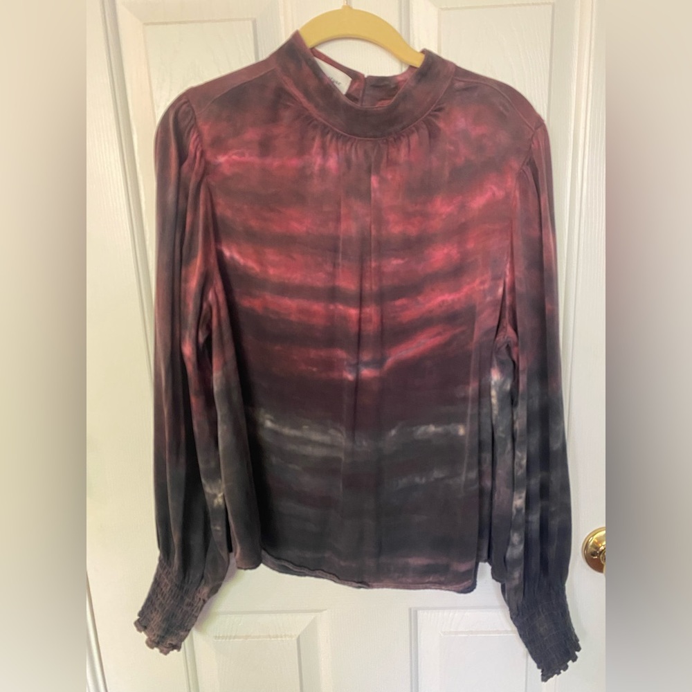 Cloth And Stone Horizon Dye Mock Neck Blouse/ size Large